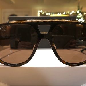 Dolce and Gabbana brown Havana aviator-style sunglasses